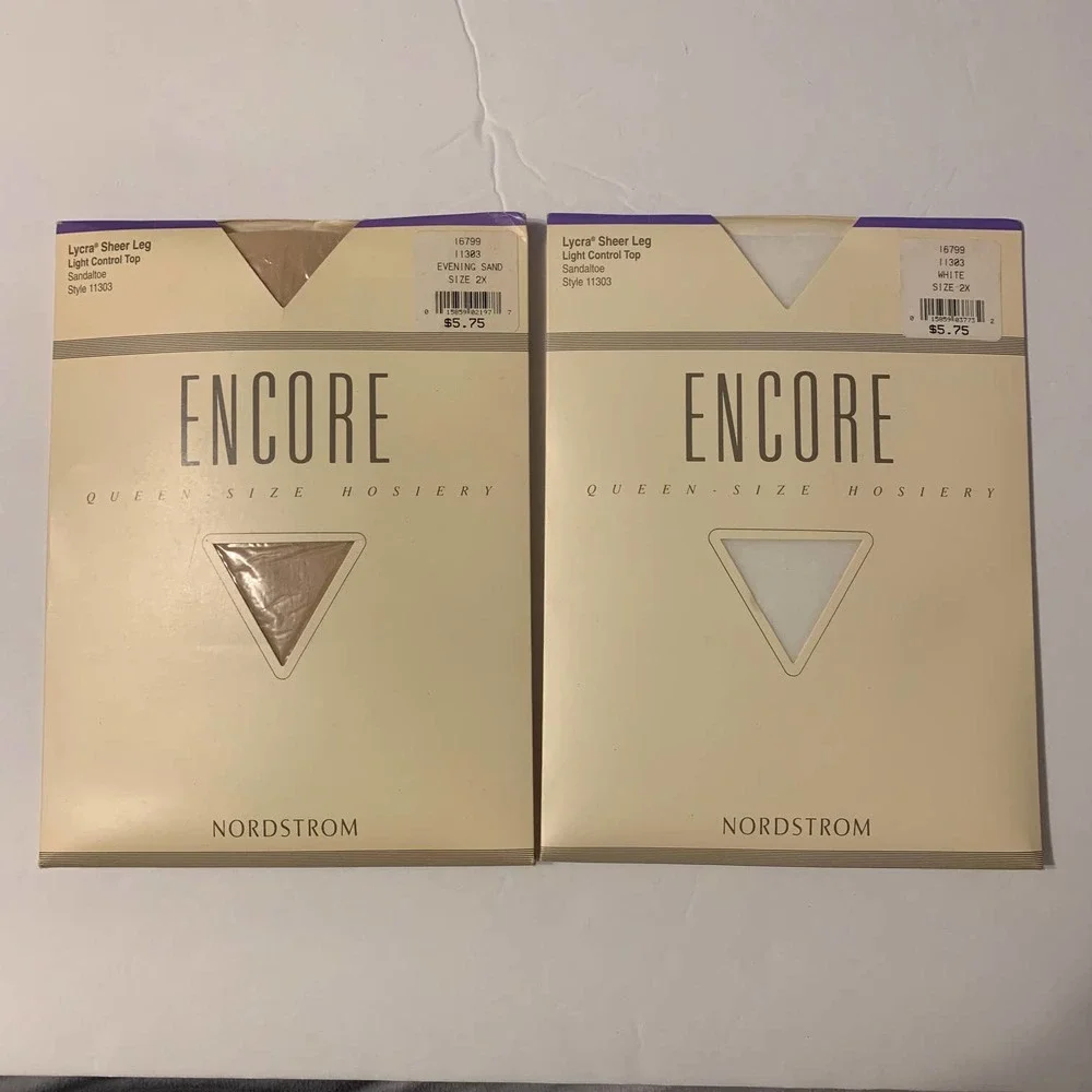 Vintage Nordstrom‎ Encore Pantyhose Style #11303 Size 2X NIB